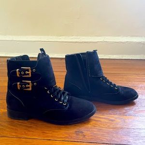 ASOS black velvet boots